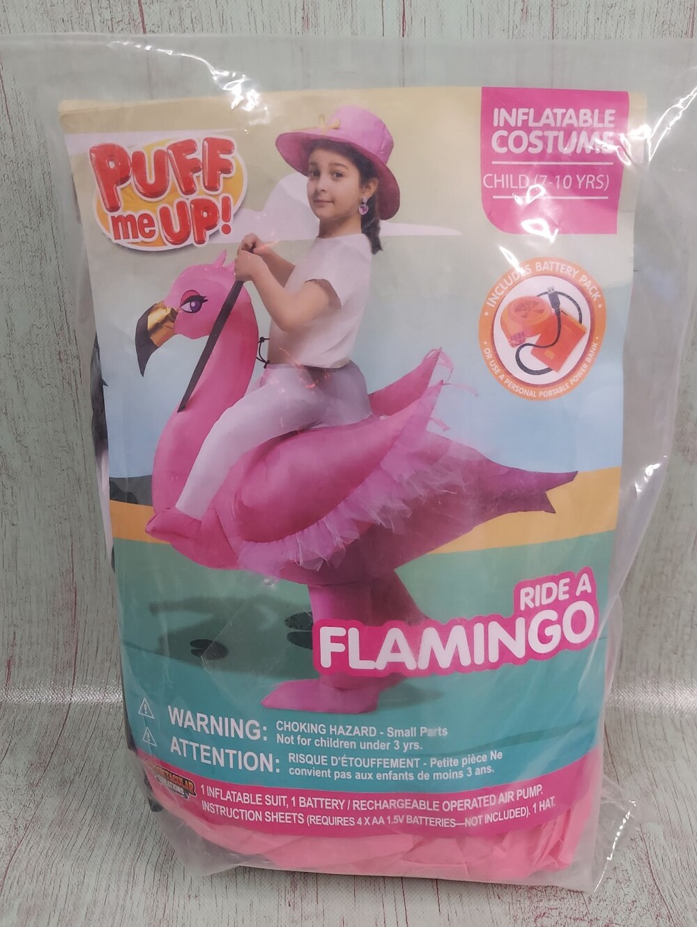 Pink Ride-A-Flamingo Inflatable Kids Costume